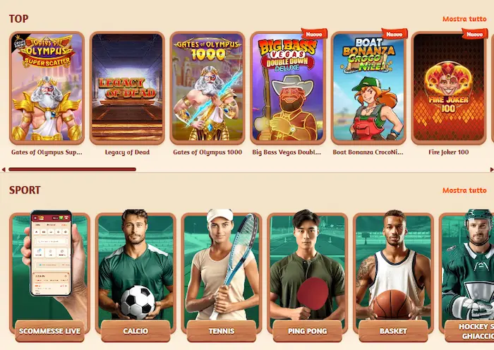Billybets Casino giochi